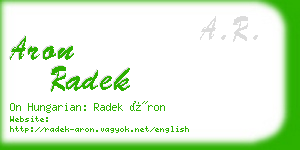 aron radek business card